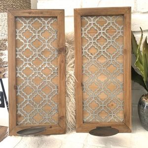 Oak wood/metal Sconces wall decor